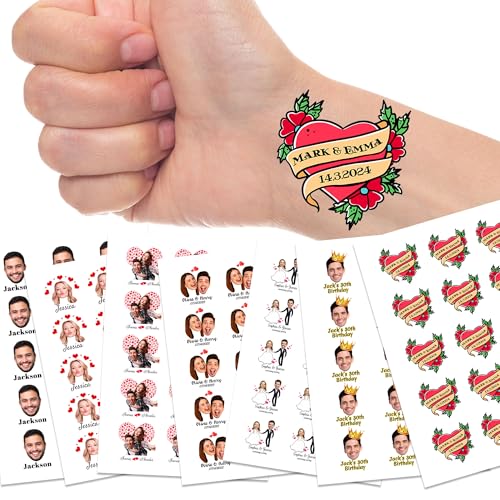YESCUSTOM Custom Temporary Tattoos with Heart Personalized Love Tattoos with