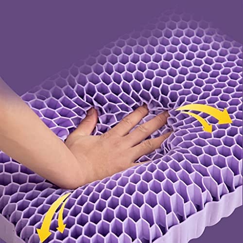Image of Neck Pillow Ventilated TPE Soft Pillows Bed Pillows, Used to Relieve Neck Pain Purple Bed Pillows for Sleeping Pillows for Sleeping Professional Pillow (Color : 17.3 * 9.4in)