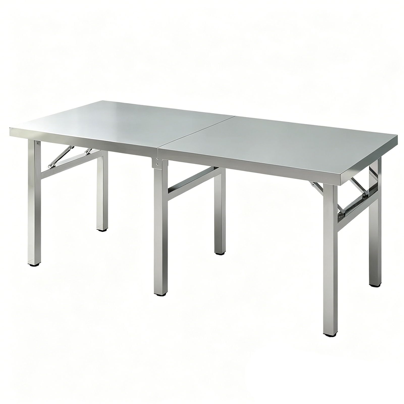 Edelstahltisch in der Hälfte zusammenklappbar, NSF Metall Prep Arbeitstisch, tragbare Werkbank für Küche, Restaurant, Hotel, Garage, Lager