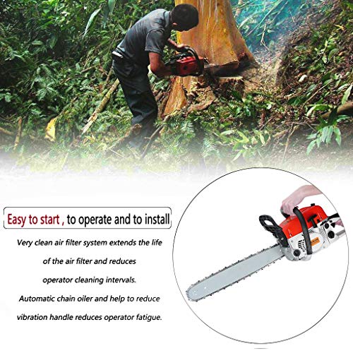 Arrived in 2-7 Days, 52CC 2-Cycle Gas Powered Chainsaw 20 Inch Bar Handheld Gasoline Chainsaw Cordless Petrol Chain Saw Aluminum Crankcase Chainsaw for Farm, Garden and Ranch