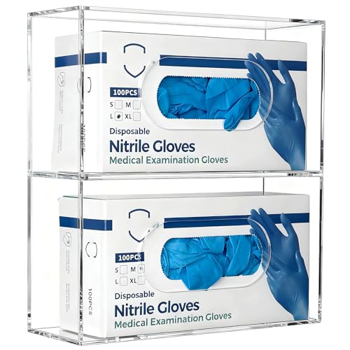 Glove Box Holder Glove Dispenser Wall Mount, Acrylic Gloves Dispe...