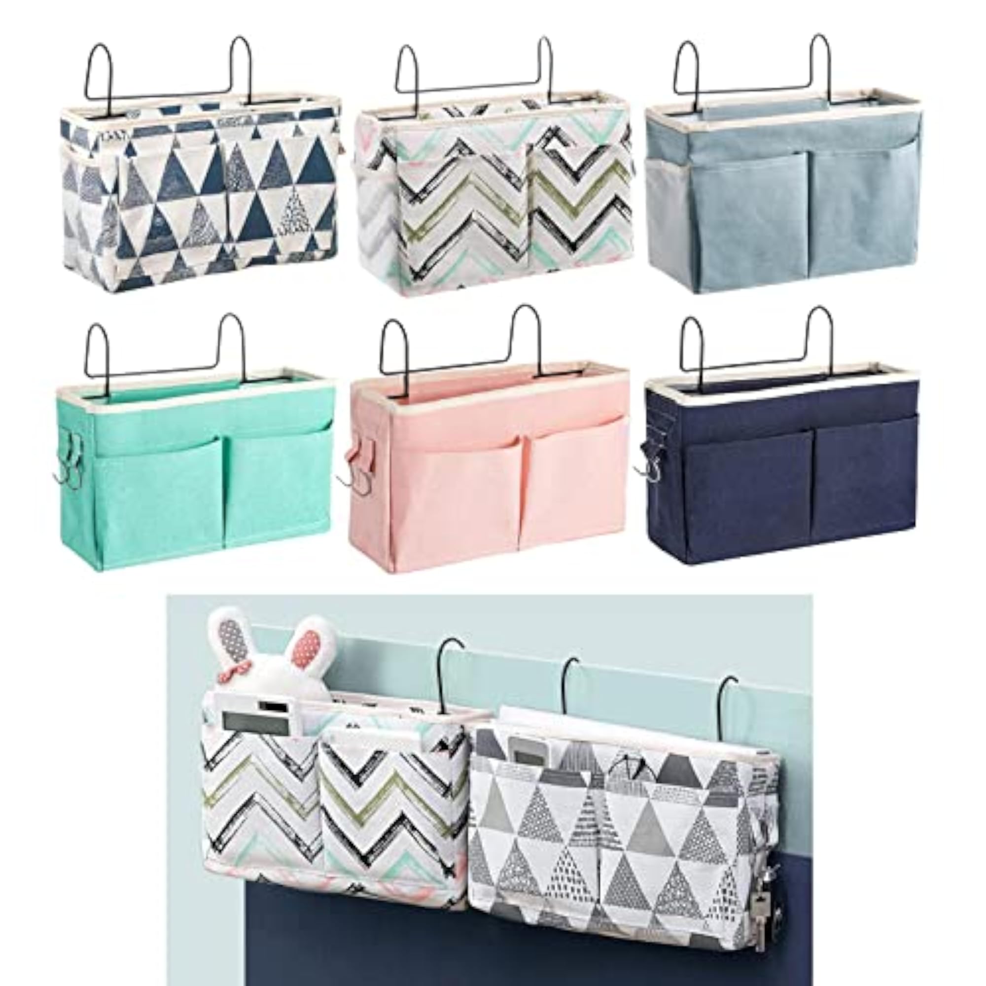 Bedside Caddy Cabinet Storage Organizer Blue