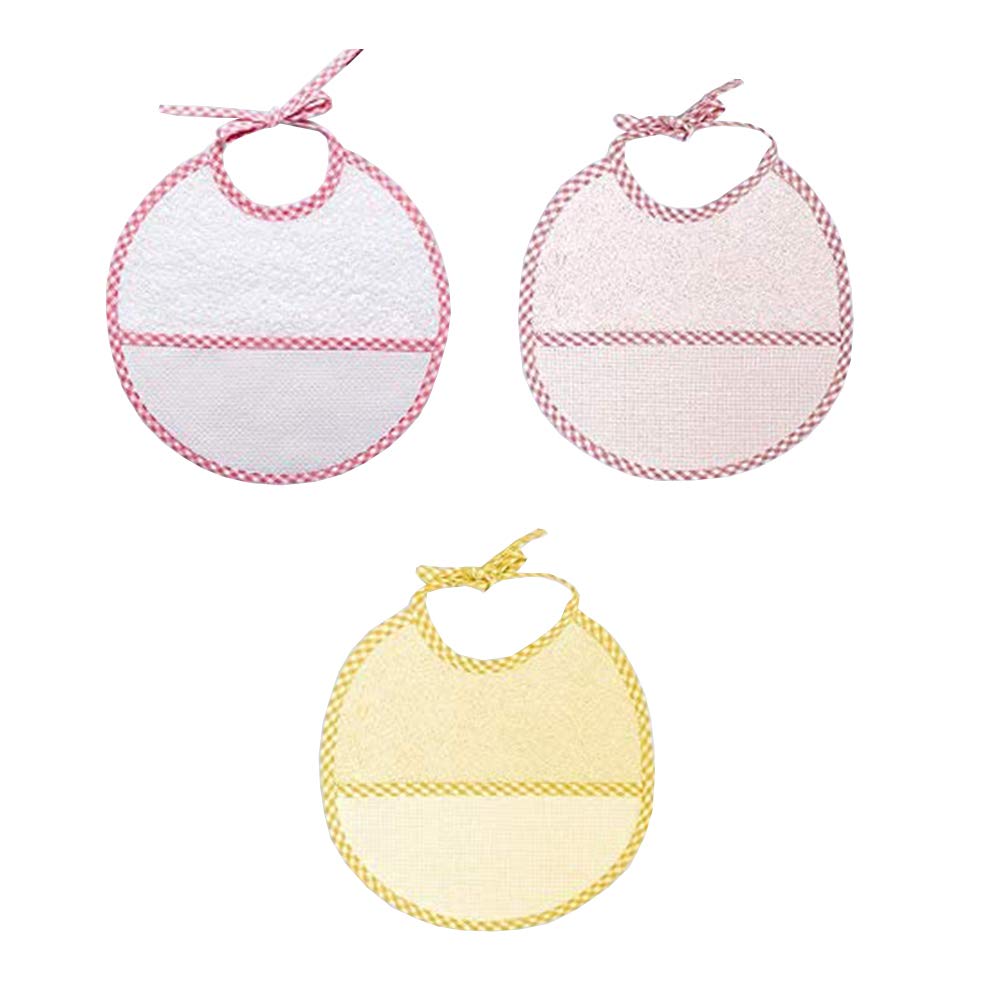 Ti TIN - 3 Pack Cross Stitch Bibs 100% Cotton With Super Soft Touch