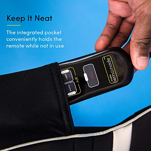 Air Compression Massage Cushion | Lumbar Support and Massage with Vibration and Soothing Heat for Home, Office and Car | Remote Controlled, Portable | Auto Adapter Included | Black