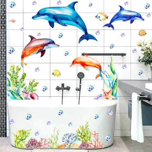 Vinilos decorativos grandes de delfín para pared miniatura 4