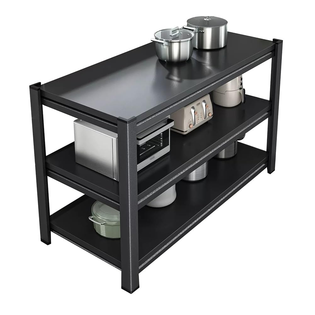 GLJTUO Kitchen Counter Shelf Multifunctional Microwave Pot Storage Rack Heavy Duty Metal Shelving Unit Tableware nizer Black,Black-60x35x80cm