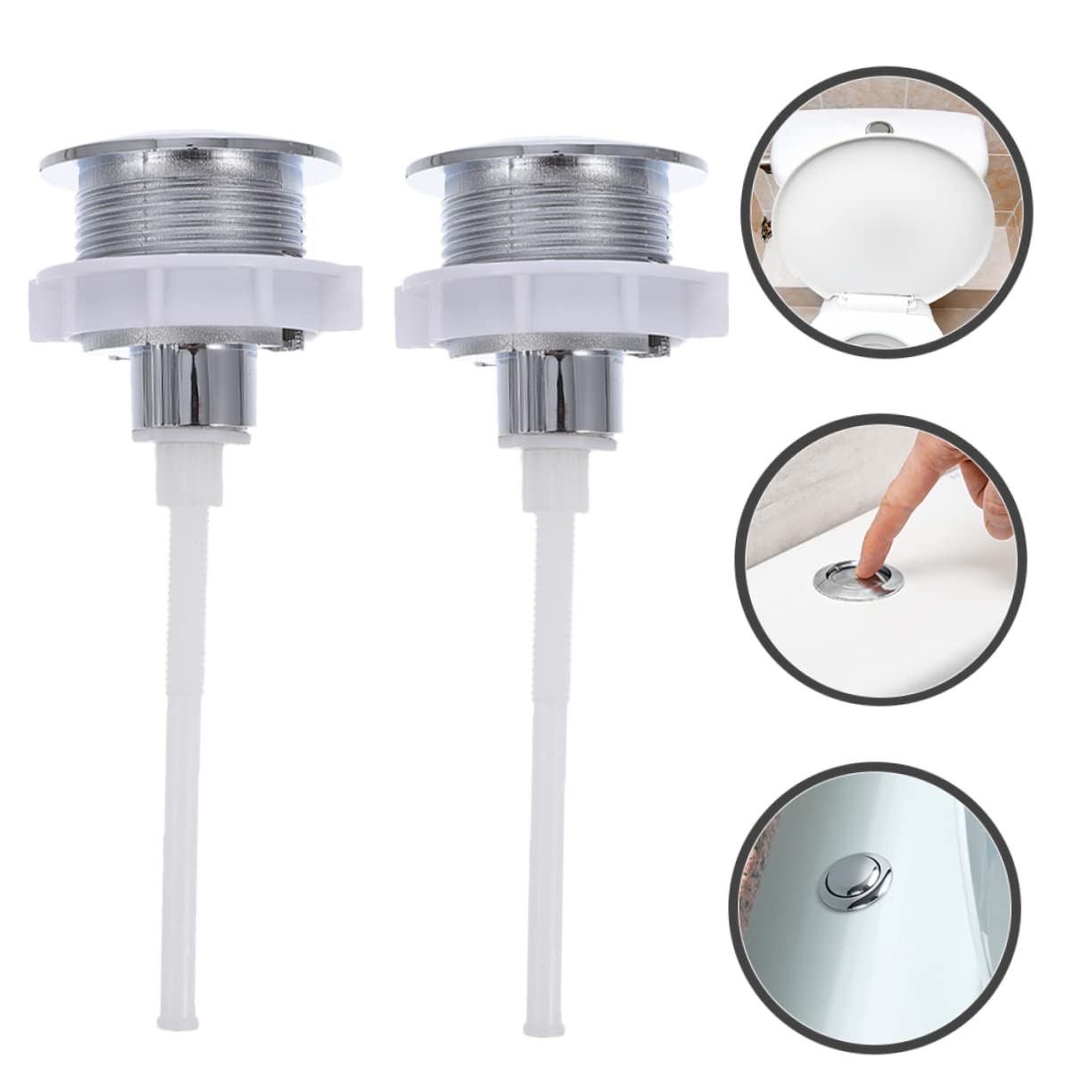 Hemobllo 8pezzi Sciacquone Per Serbatoio Pulsanti Facile Installare e Compatibile La Maggior Parte Dei Wc Design e Resistente