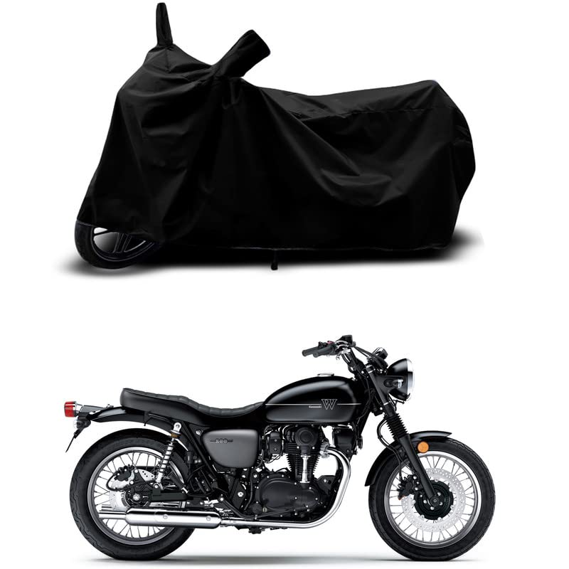 Image of 100% Scratchproof /UV-Rays /Heat Protection /Birds Dropping /Water Resistant /Dust Proof /Waterproof /Full Bike Scooty Two Wheeler Body Cover Compatible for W800 BS6 All Varients[Black]