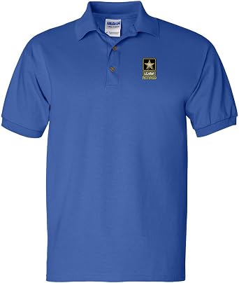 US Army Retired Polo Shirt, Military Embroidered Logo, Short Sleeve