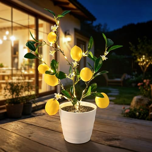 Image of Artificial Lemon Tree Lamp Night Light, Lemon Lamp for Home Shop Cafe Wedding Decor, Gifts for Women Mom Grandma Girlfriend on Birthday Christmas Valentines Mothers Day