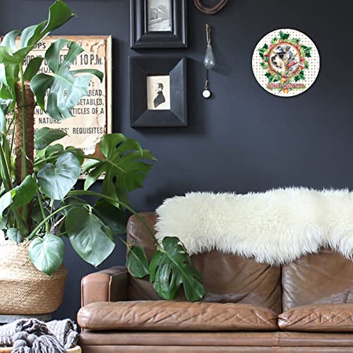 Horloge murale ronde en bois pour chien de 38 cm de diamètre - 5