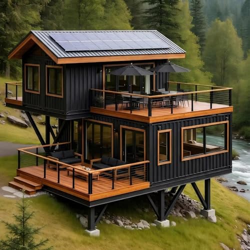 Kit moderno per villa in acciaio leggero, Sistema domestico modulare con telaio in acciaio per vita residenziale, Struttura edile a risparmio energetico, Soluzione di assemblaggio rapido, Design di
