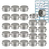 ☀【LE FORFAIT COMPREND】--- Cet ensemble de pots en aluminium contient 50 pièces pots de 5 ml et 5x mini-spatules, 2x Étiquettes