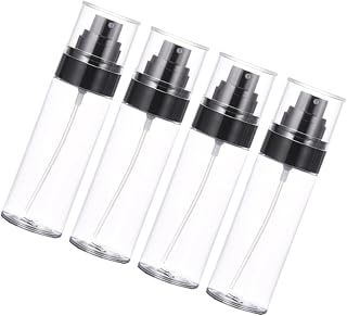 4PCS Refillable Fine Mist Spray Bottles for Travel Transparent Pet Plastic Cosmetic Atomizers with Cap Leak-resistant Portable Containers for Hair Facial Mists Perfume and Homemade