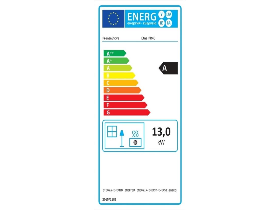 PRENSA STOVE - Poêle à Bois avec Four Modèle ETNA 13 kW – Four en Brique Réfractaire avec Thermomètre – Acier 4 mm – Sortie Supérieure – Norme ECODESIGN 2022