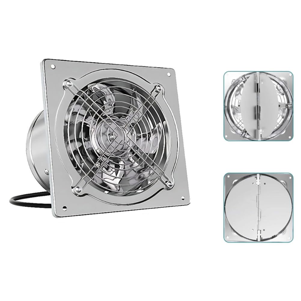 HYZHANHONG 80W Kitchen Exhaust Fan for Wall 2800RPM Potable Window Exhaust Fans Commercial Air Blower Fan for Kitchen Workshop Basement (8 Inch- Silver)