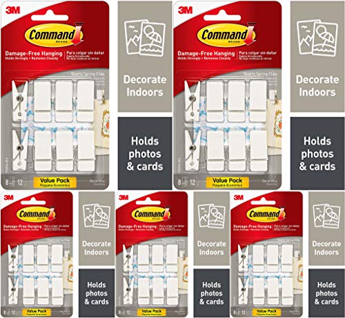 Command Spring Clips, Indoor Use (17089Q-8ES) - 5 Pack