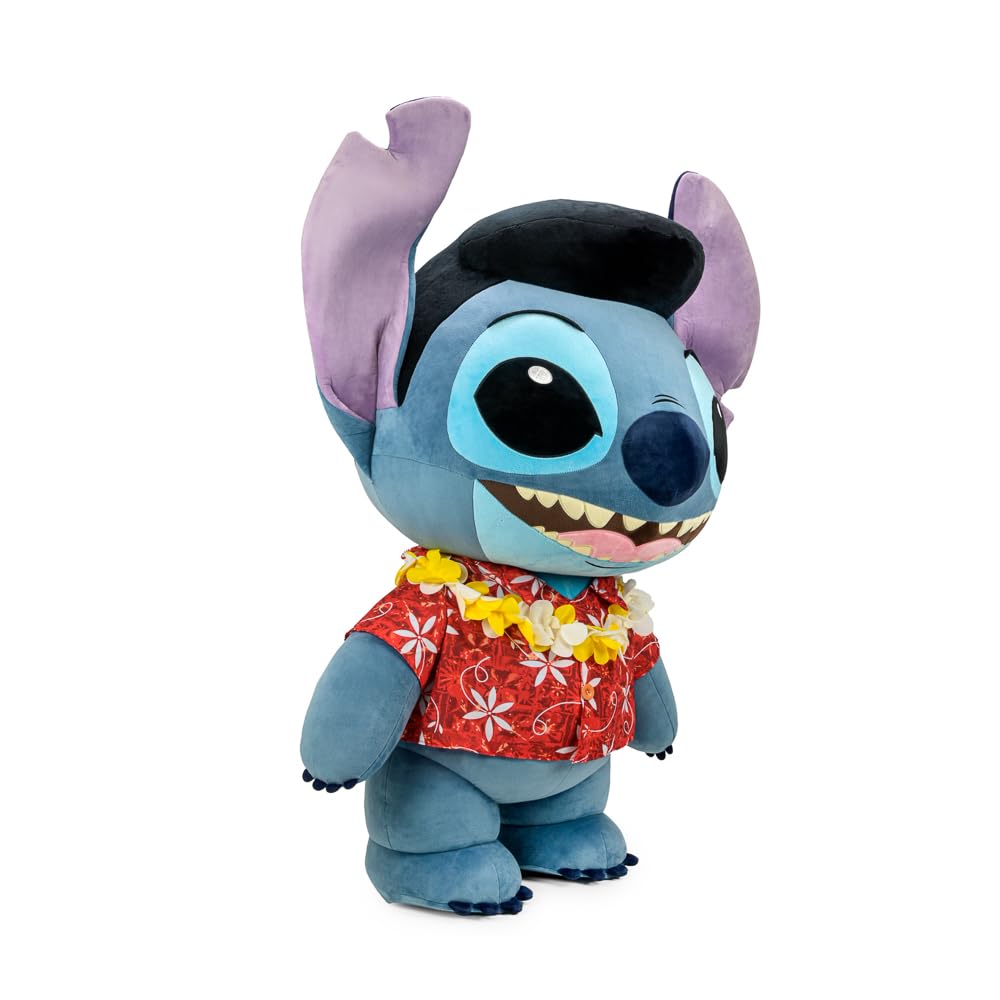 Disney - Peluche a grandezza naturale da collezione, Lilo e Stitch, motivo: Elvis Blue Hawaiian Stitch, 122 cm, per fan e collezionisti Kidrobot