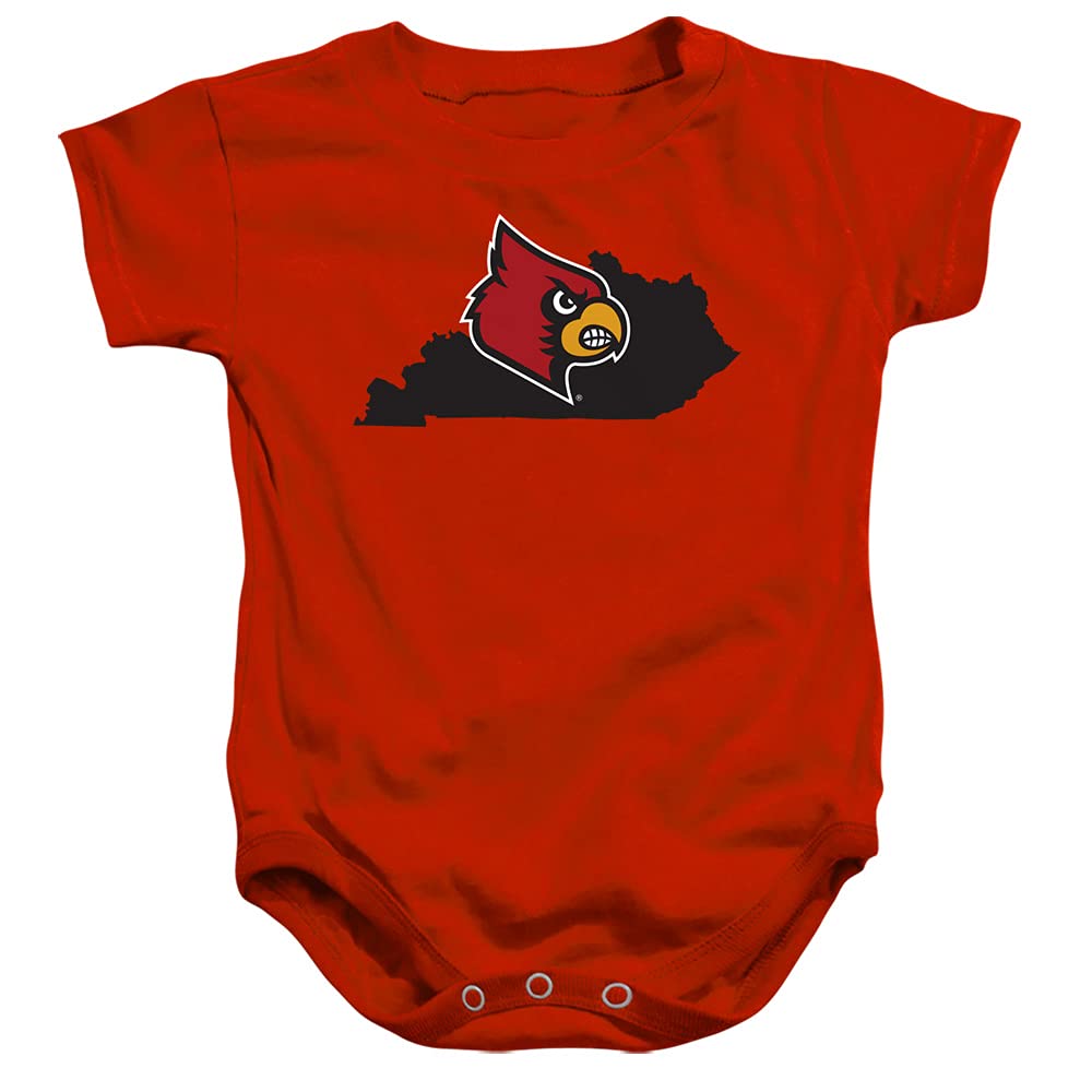 University of Louisville Official State Shape Unisex Infant Snap Suit for Baby,Red, 12 Months