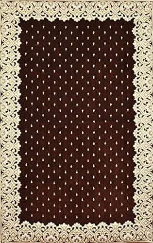 Image of Premium 5 Seater Printed Sofa Cover Set with Arm Covers and Cushion + Table Cover, 3,1,1 Seater 16 Pieces Sofa Back Slip Panels, Premium Stylish Slip Cover Protector, Coffee (Pack of 18)