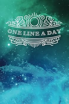 Paperback One Line A Day: 1 Year Daily Journal One Line Memory Diary Gratitude and Happiness Simple Notebook 6x9 Art Deco Space Galaxy Blue Book