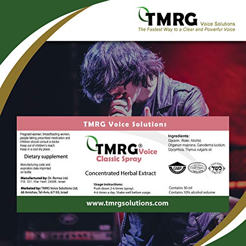 Tmrg Classic Spray Professional Vocal Cord Remedy 100% Natural Herbal Voice Supplement (30Ml) For Sore Throat Hoarse Voice Hoarseness Vocal Damage Vocal Repair Vocal Problems Craked Voice #TOP2
