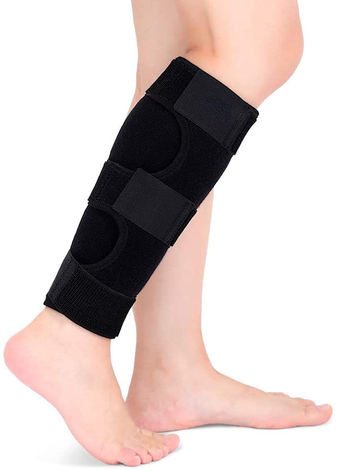 Upgraded Calf Support Brace, Compression Shin Splint with Lengthened Hook and Loop Straps for Calf Muscle Strain, Swelling, Varicose Veins and Torn Calves uncomfortable Relief