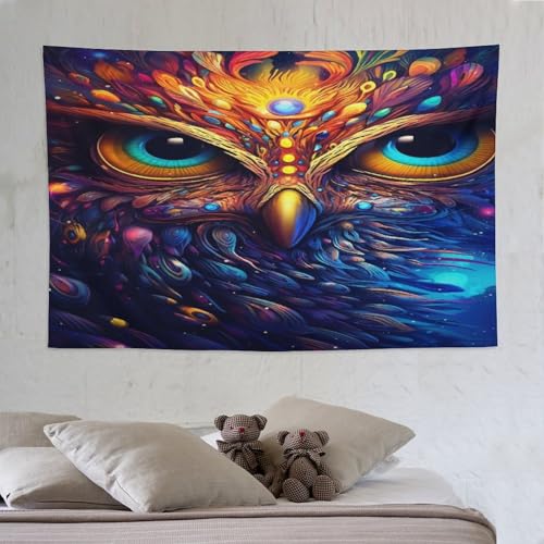Tapisserie hibou PAZZK tenture murale suspendue 150x230cm art mural salon chambre