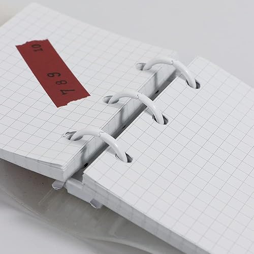 Miniatura 5 de Funda de PVC suave de 3 anillas rellenable, protectores de página con cierre de botón a presión para carpetas de hojas sueltas (color blanco con