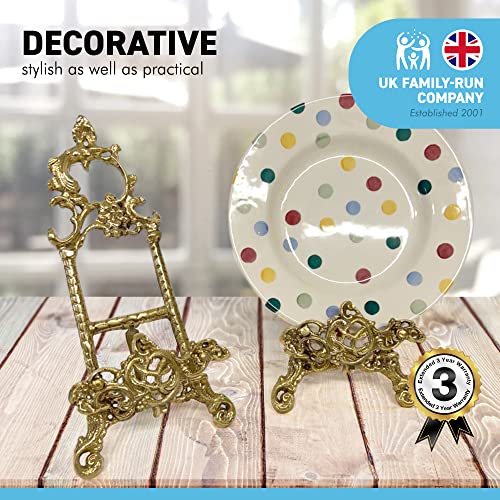 Pair Of Large 11.5 Inch Easel Plate Holders Display Stands | Metal Frame Holders For Photo Pictures Decorative Plate Dish | 29Cm (H) X 14Cm (W) | Picture Easel |Wedding Tables #TOP1