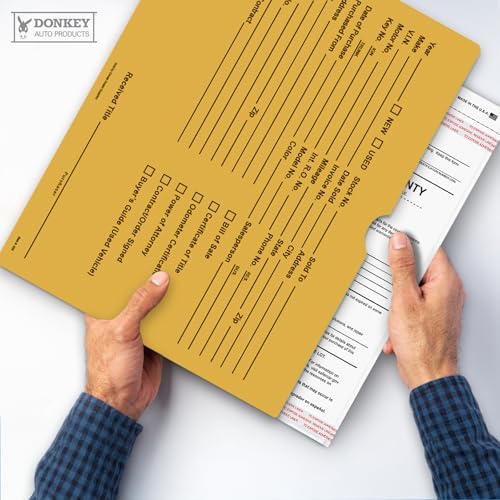 Printed Vehicle Deal Envelopes 9x12 Deal Jackets (100 shrink wrapped) (Buff) by Donkey Auto Products