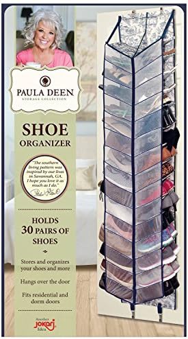 Jokari Paula Deen Shoe Organizer - Over The Door 30 Pocket Shoes Storage with Large Compartments for Side by Side Storage - Fits Any Standard Door & Easy to Attach Inside Your Closet