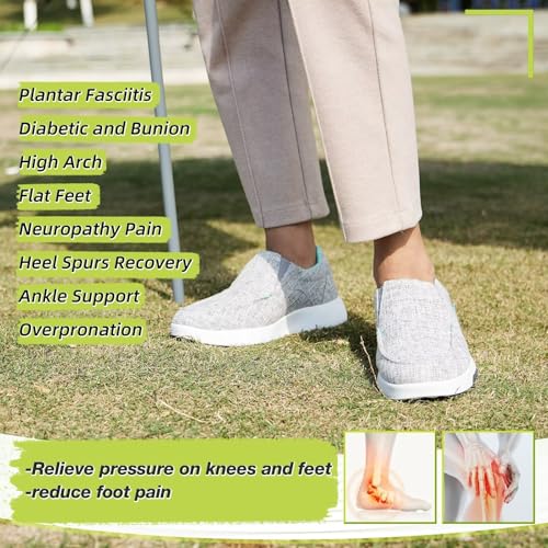 Image of OrthoComfoot Women's Orthopedic Slip-On Loafers Walking Shoes: Comfortable Plantar Fasciitis Loafers with Arch Support for Flat Feet, Casual Orthotic Shoes for Foot and Heel Pain Relief