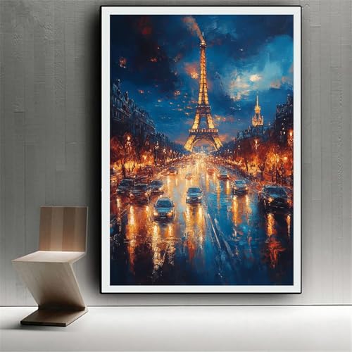 Peinture Diamant Adulte Paris haute définition avec strass brillants complets 50x70