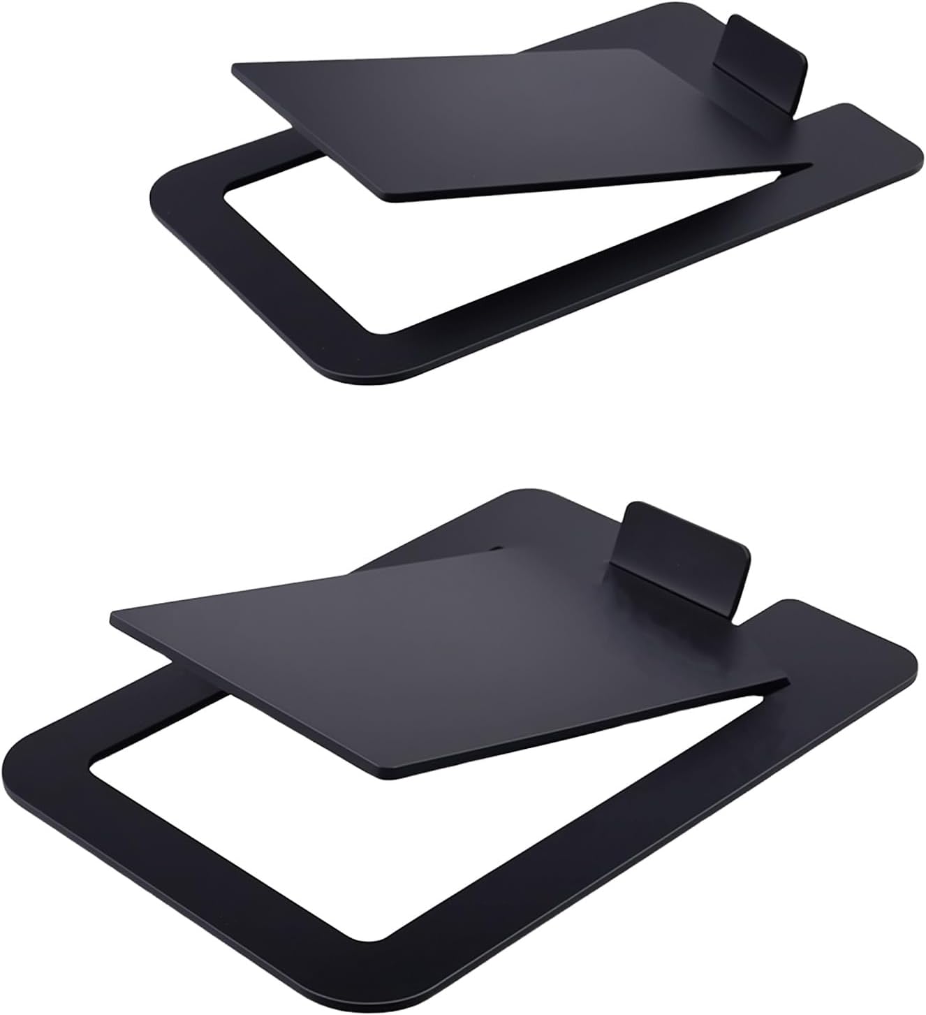 Bookshelf Speaker Stands, Tilted Desktop Speaker Stands 2-Pack for Small Speakers, 16° Angled Metal Desk Speaker Stands for Compact Bookshelf Speakers