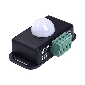KitsGuruAutomatic DC 12V-24V 8A Infrared PIR Motion Sensor Switch for LED Light Stylish KG621
