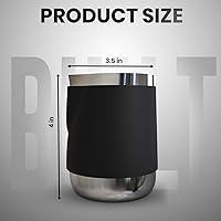 Vista 6 de Rattleware Jarra de acero inoxidable con mango de 12 onzas, con mango de goma, duradera y resistente al calor, jarra de espuma de leche