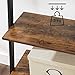 VASAGLE Ladder Shelf, 4-Tier Bookshelf, Storage Rack Shelves, for Living Room, Kitchen, Office, Steel, Stable, Sloping, Leaning Against The Wall, Industrial, Rustic Brown and Black