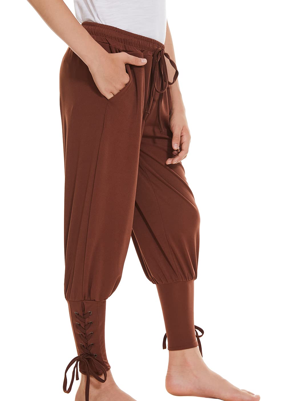 WISHU Medieval Ankle Banded Pirate Pants Boys, Kids Renaissance Viking Pirate Costume, Halloween Cosplay Striped Trousers