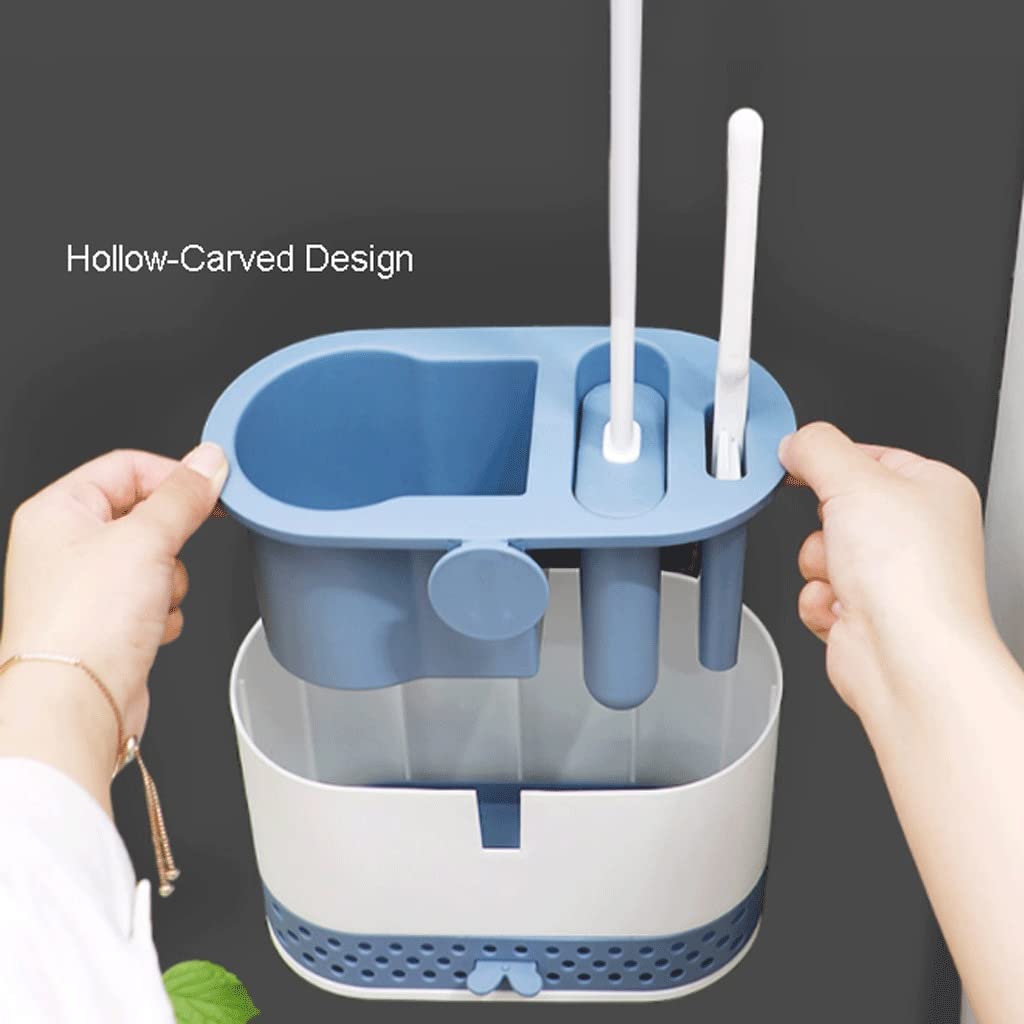 Conveniente Set di Spazzola e Supporto for Toilette in Silicone, Spazzola for Tazza da Toilette, Lavagna for la Pulizia Spazzola con setole in Silicone e TPR. Setola Morbida Uso Domestico