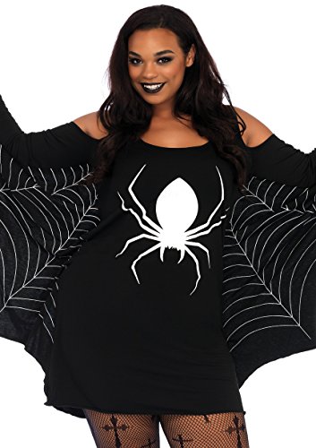 Leg Avenue Womens Casual Jersey Halloween Shirt Dress Spiderweb 3X-4X