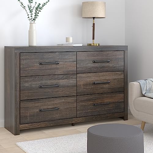 Signature Design by Ashley Rustic 6 Drawer Bedroom Dresser, Drystan - image 2
