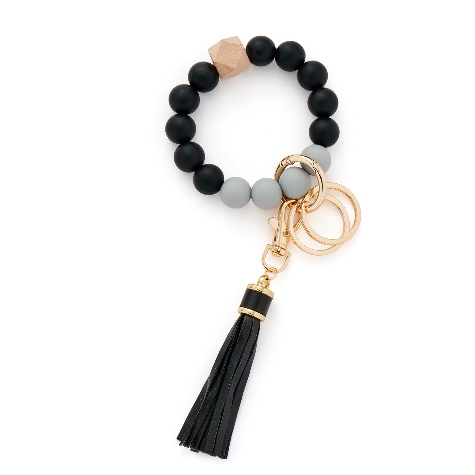 CHUQING Schlüsselanhänger Armband Autoschlüsselanhänger Perlen Schlüsselarmband Schlüsselbund auto Frau Schlüsselkette Silikonperlen Schlüsselband Kurz für Damen Frauen