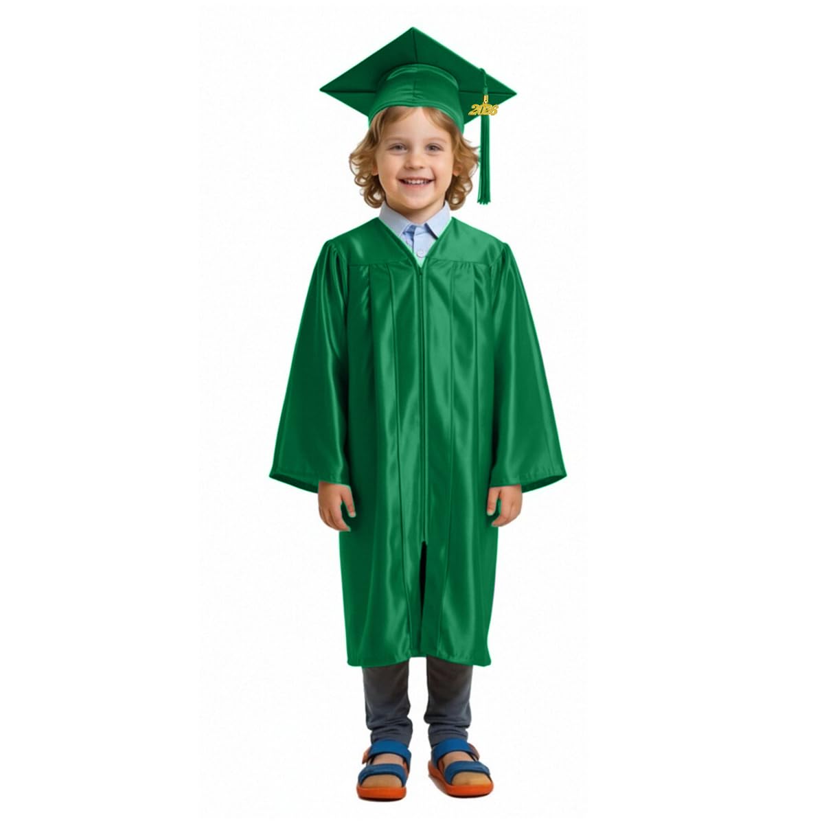 Shiny Preschool Kindergarten Graduation Cap Gown Set for Kids With 2026 2025 Tassel Charm