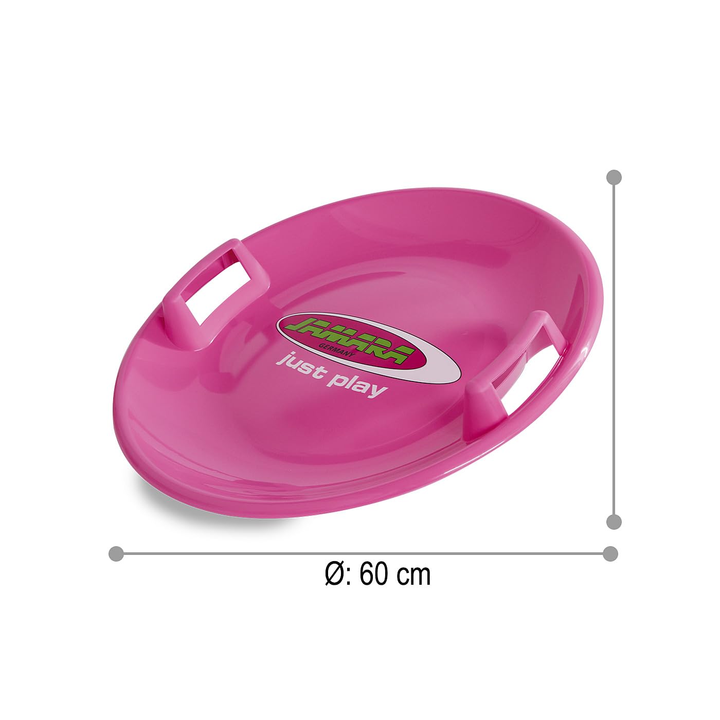 JAMARA - Snow Play Rutschteller 60cm-Haltegriffe an beiden Seiten, langlebiger, robuster Kunststoffkörper, Leichtgewicht mit Nur 555 g