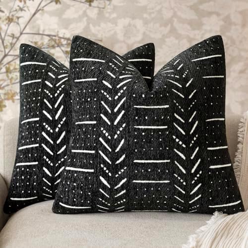 Home Décor Decorative Boho Accent Chenille Throw Pillow Covers Te...