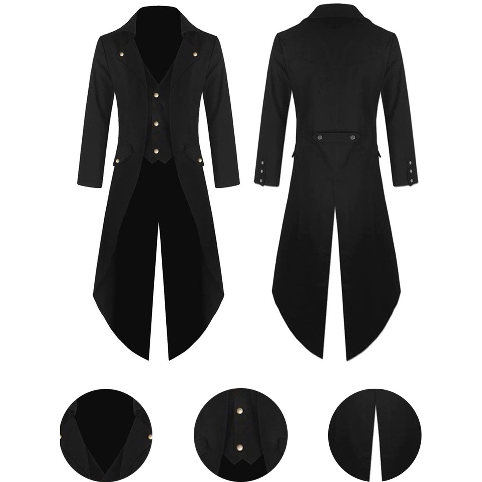 Trench Coat Uomo – Uomo Manica Lunga Principe Smoking Autunno E Inverno Uomo Frack Steampunk Giacca Gotica Moda Carnevale Costumi Per Uomo Abbigliamento Medievale Tailcoat