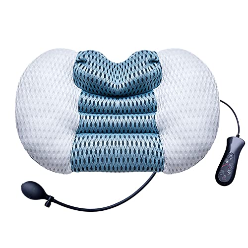 Fcuajdkq Masajeador de columna vertebral cerebral de espalda hinchable, doble compresa, caliente, hombro, hogar, almohada de masaje eléctrico enchufe europeo