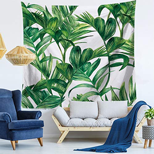 DJIHGELA Wandbehang mit tropischen Pflanzen, bedruckt, Wandteppich, Yoga-Teppich, Picknick-Matte, Strandtuch, Decke Cover