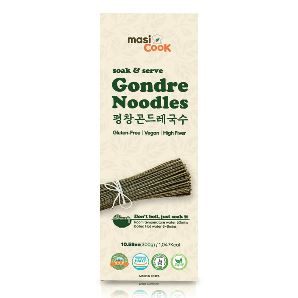 masi Cook Pyeongchang Gondre Noodles Non fried Guksu, Noodle Korean Food 곤드레국수 300g (10.58oz), 1,047Kcal